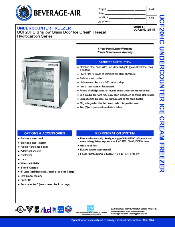 Cutsheet