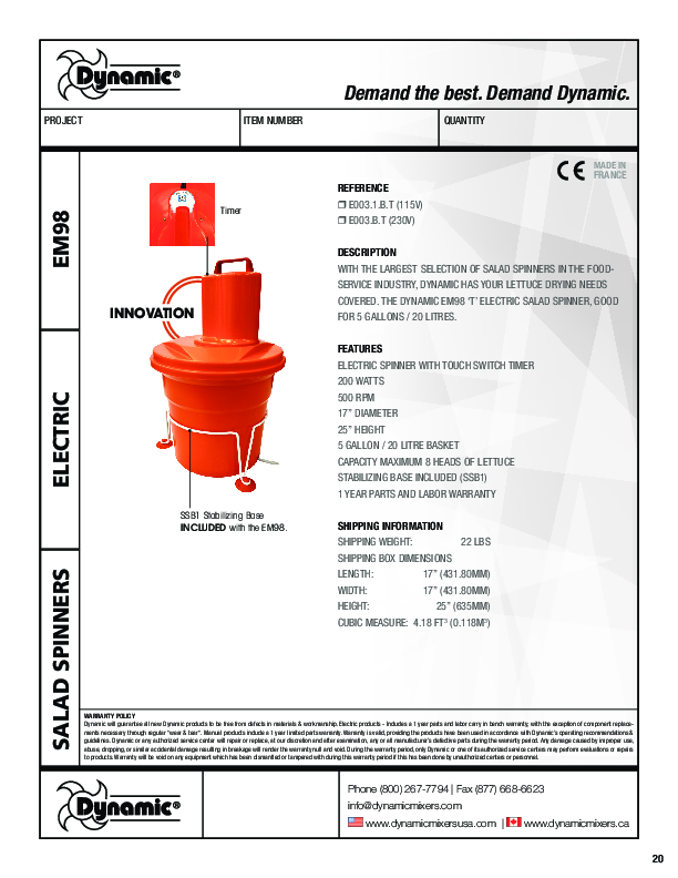 Cutsheet