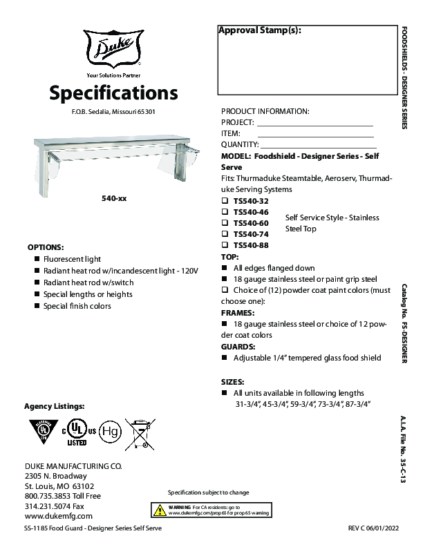 Cutsheet