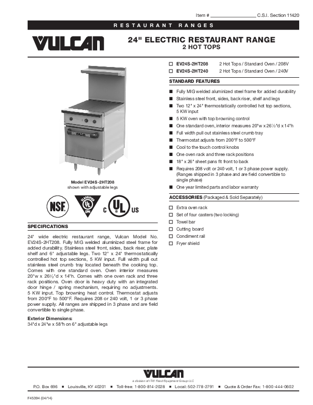 Cutsheet