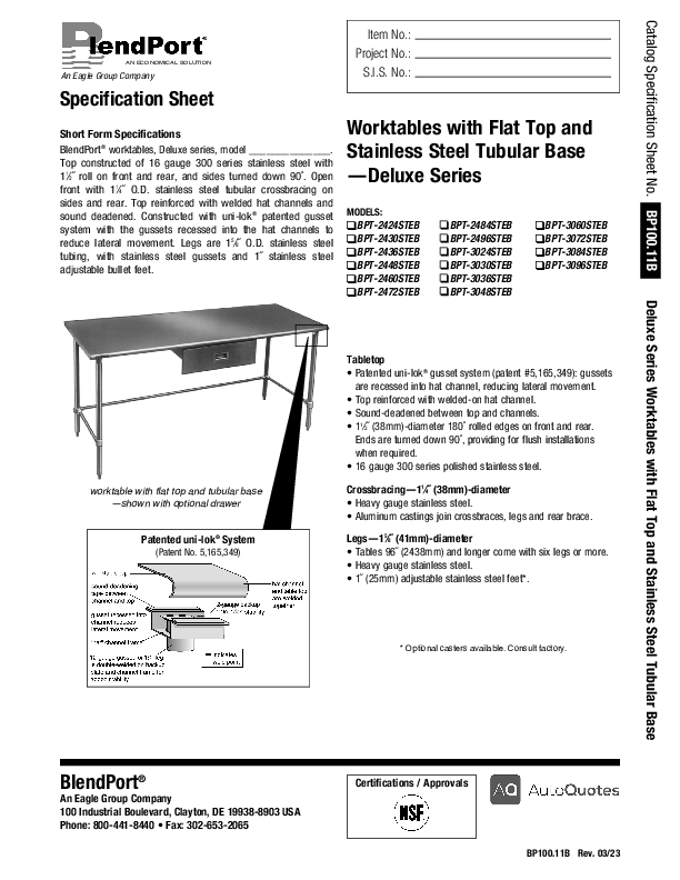 Cutsheet