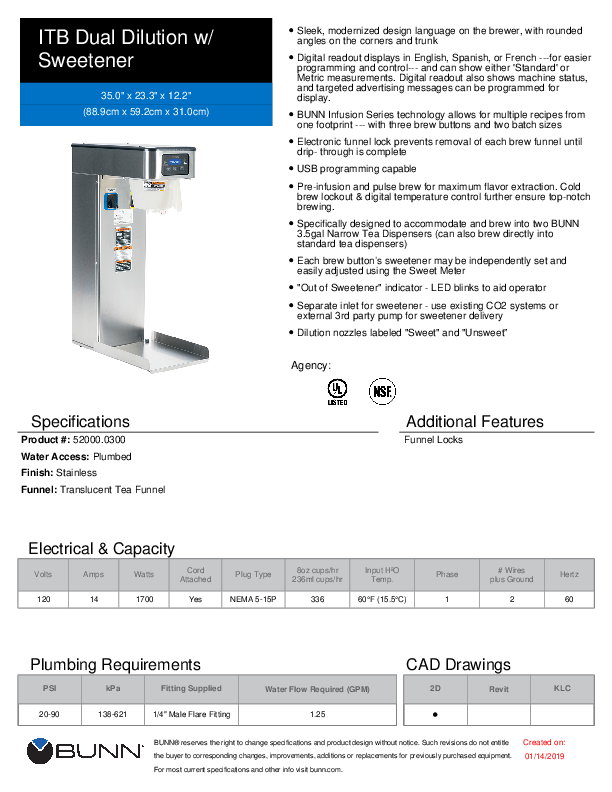 Cutsheet