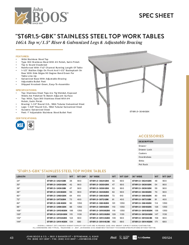 Cutsheet