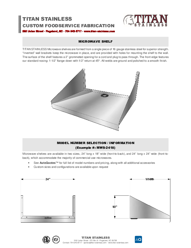 Cutsheet