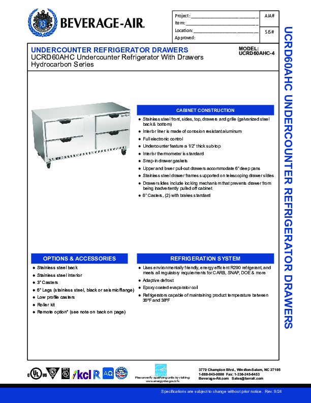 Cutsheet