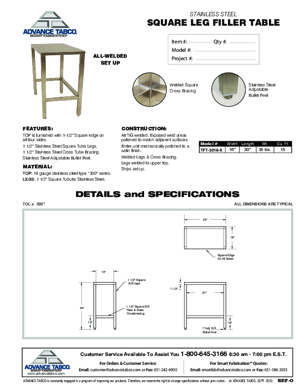 Cutsheet