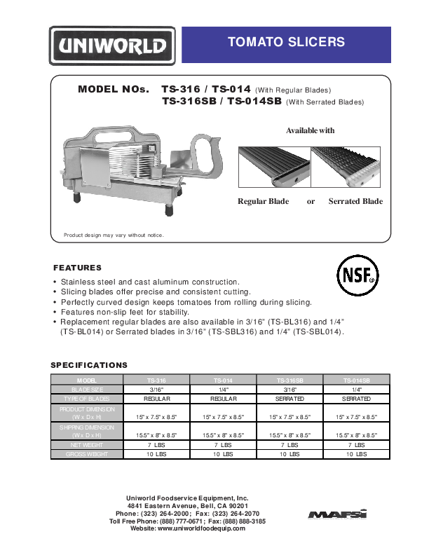 Cutsheet