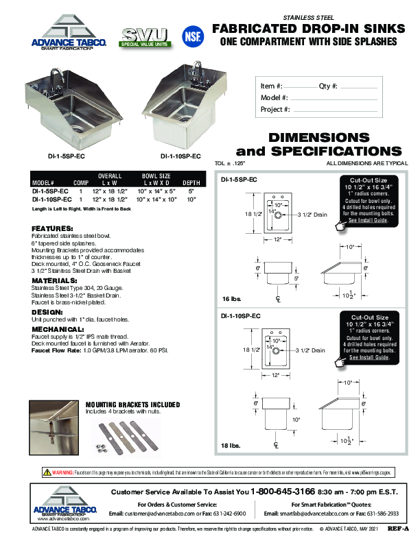 Cutsheet