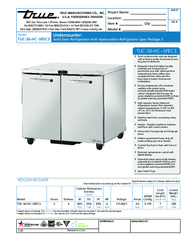 Cutsheet