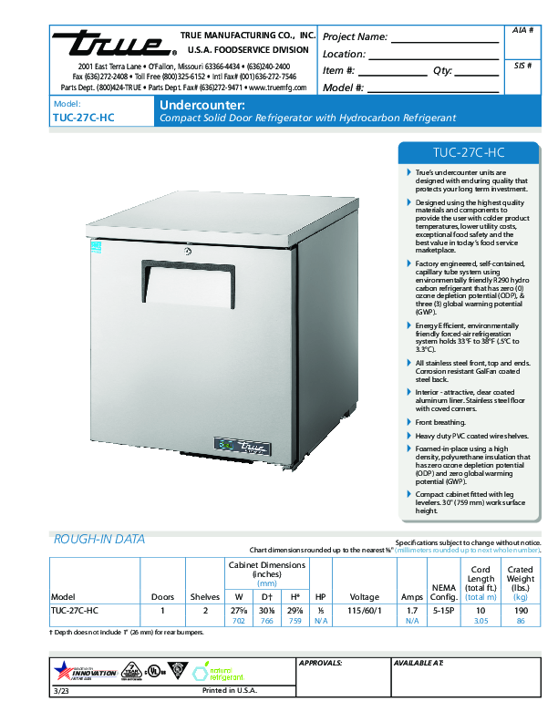 Cutsheet