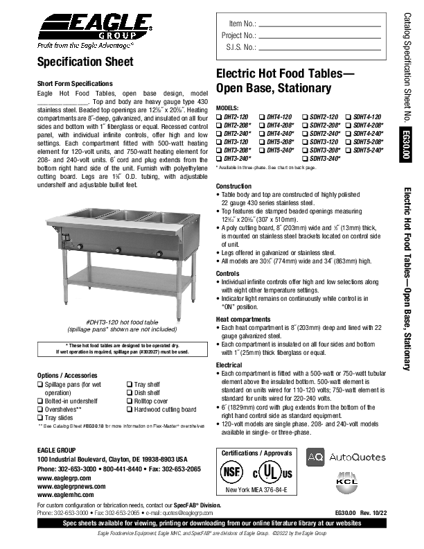 Cutsheet