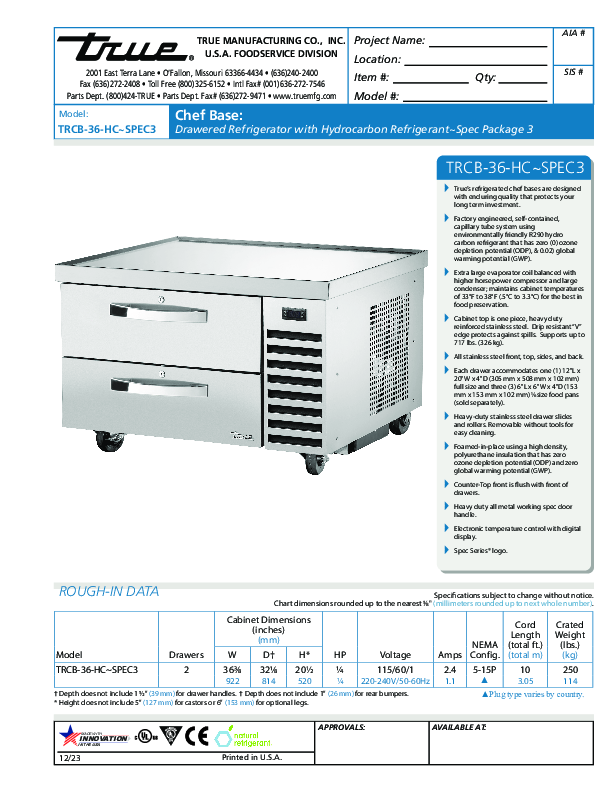 Cutsheet