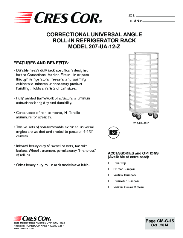 Cutsheet