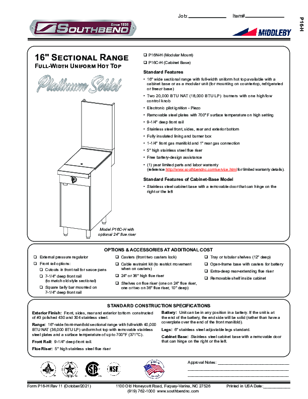 Cutsheet