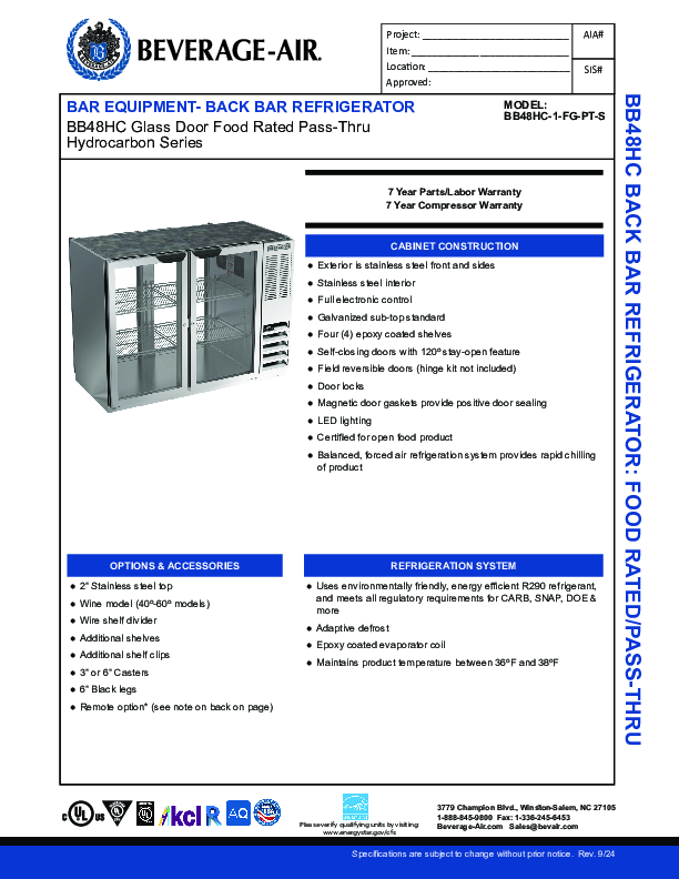 Cutsheet