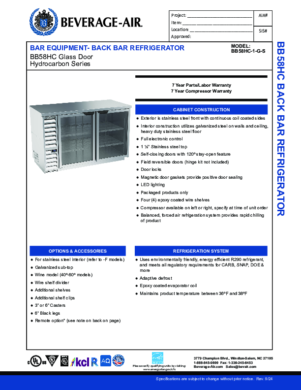 Cutsheet