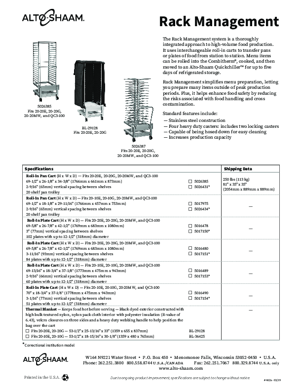 Cutsheet