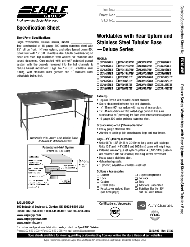 Cutsheet