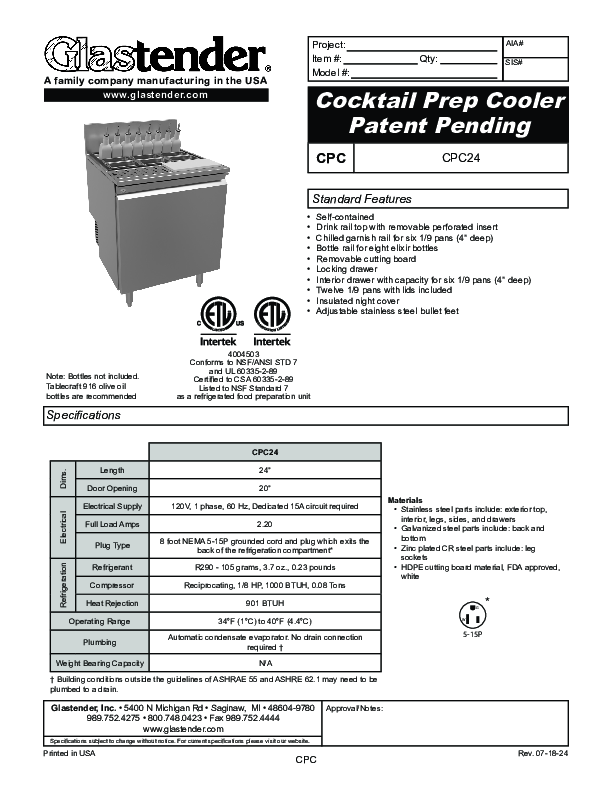 Cutsheet