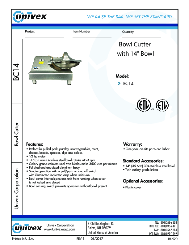 Cutsheet