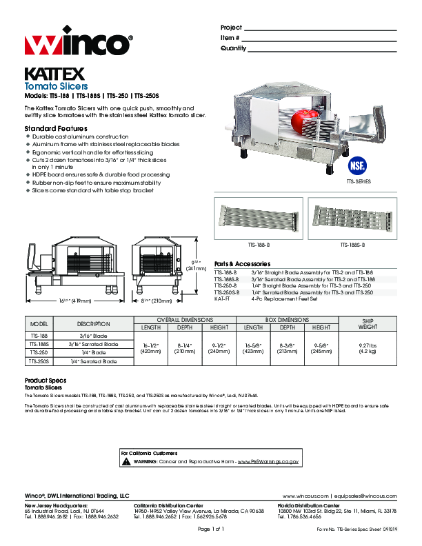 Cutsheet