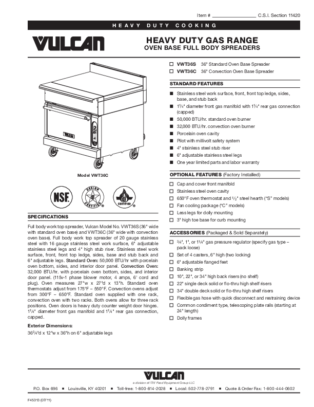 Cutsheet