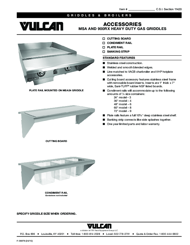 Cutsheet