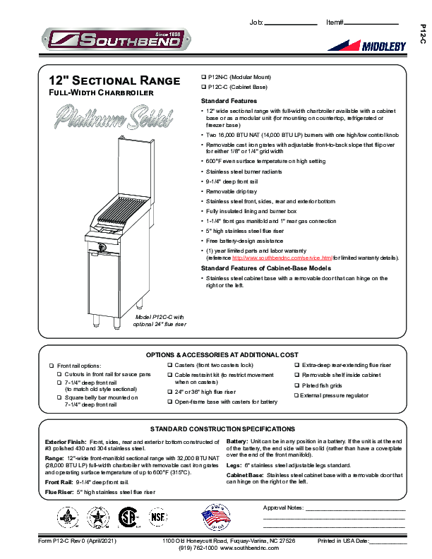 Cutsheet