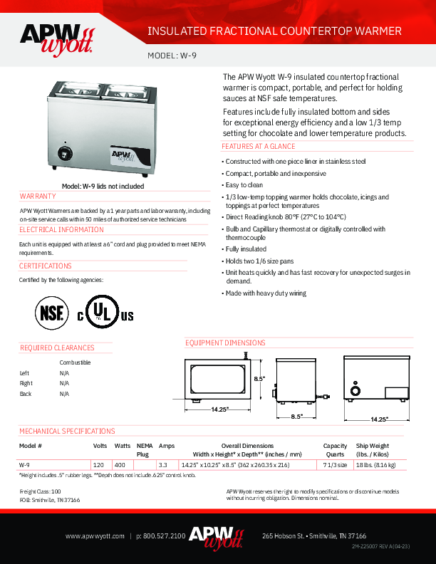 Cutsheet