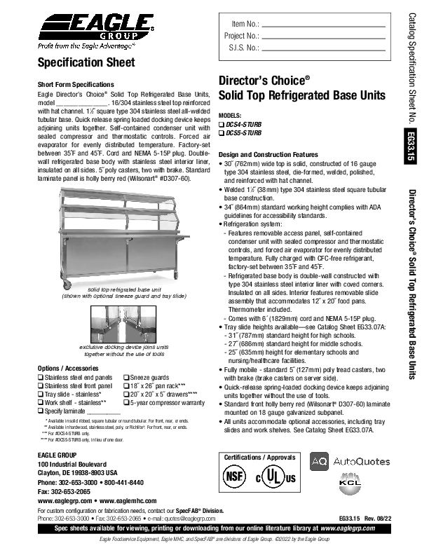 Cutsheet