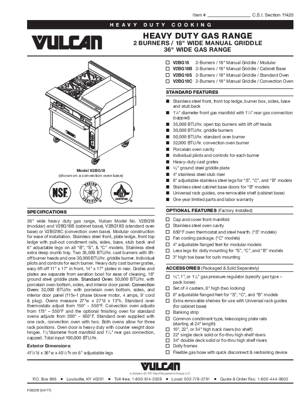 Cutsheet