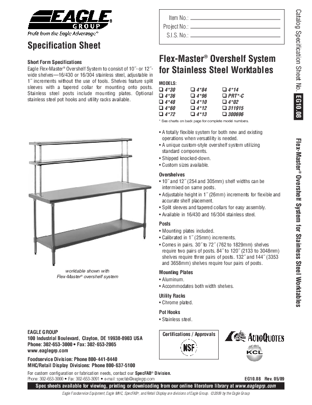 Cutsheet