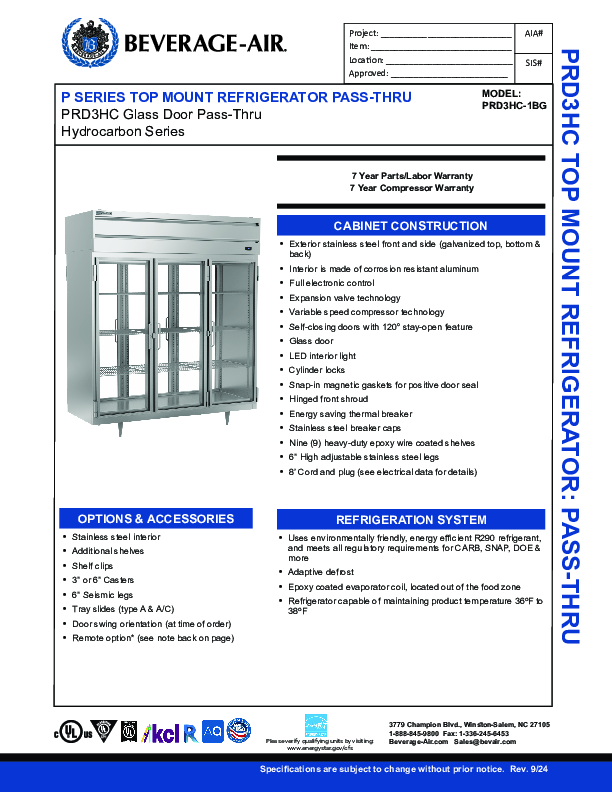 Cutsheet