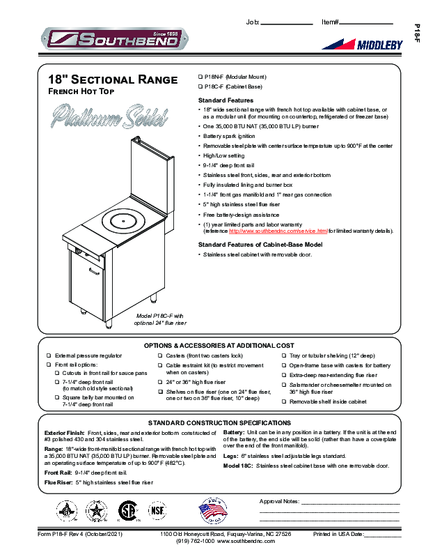 Cutsheet