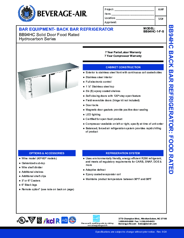 Cutsheet