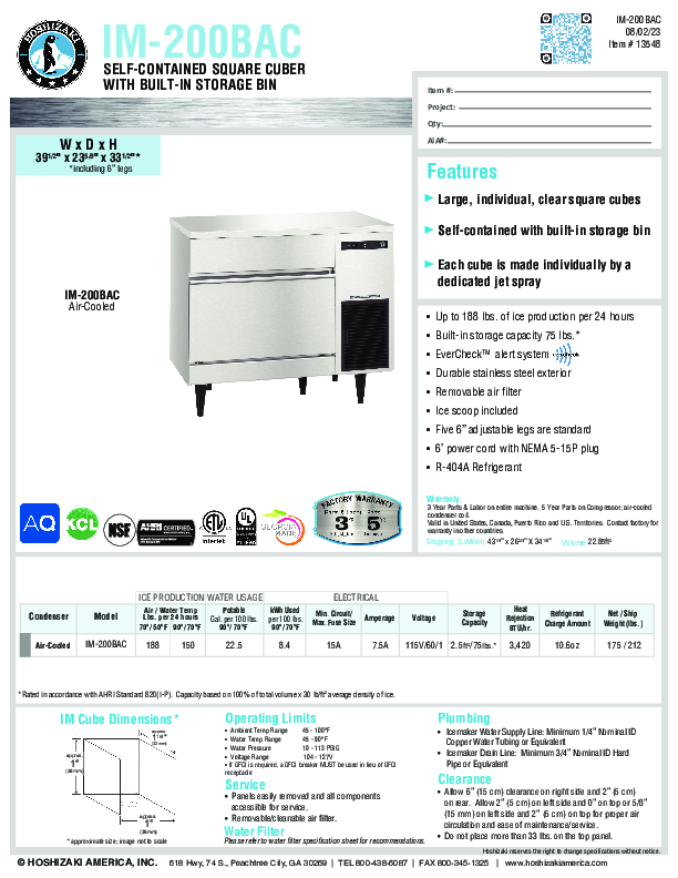 Cutsheet