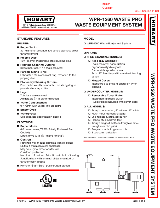 Cutsheet