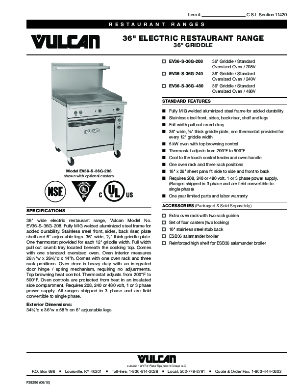 Cutsheet