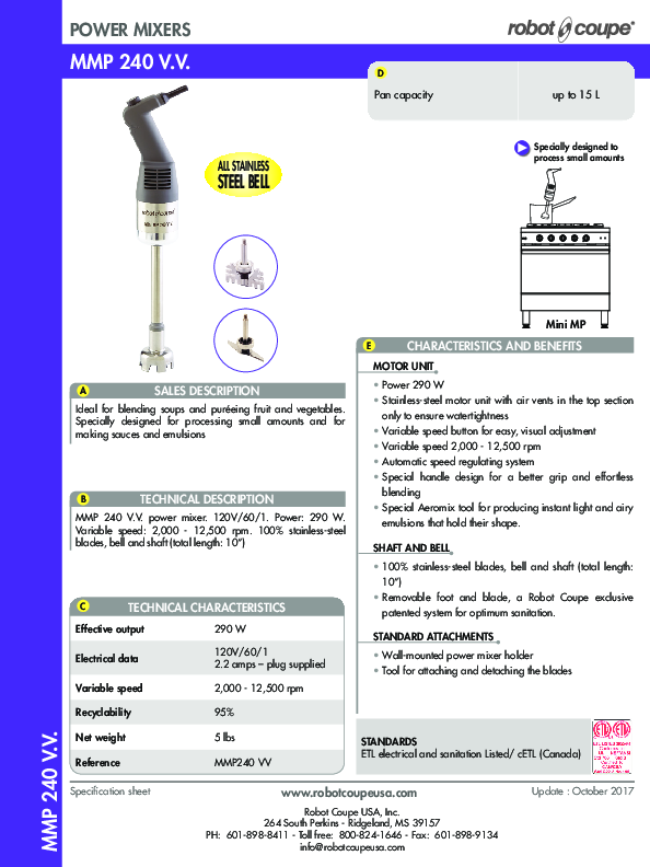 Cutsheet