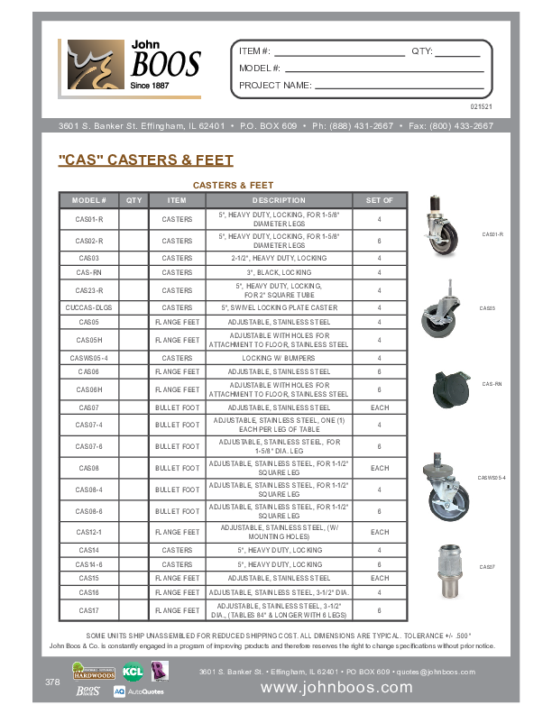 Cutsheet