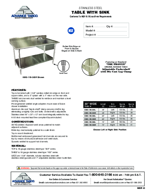 Cutsheet