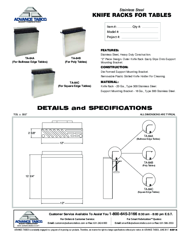 Cutsheet