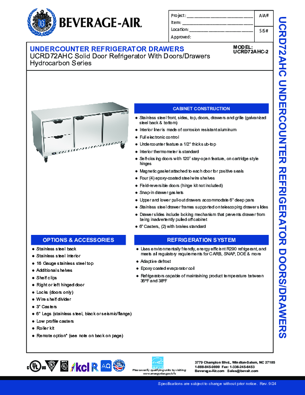 Cutsheet