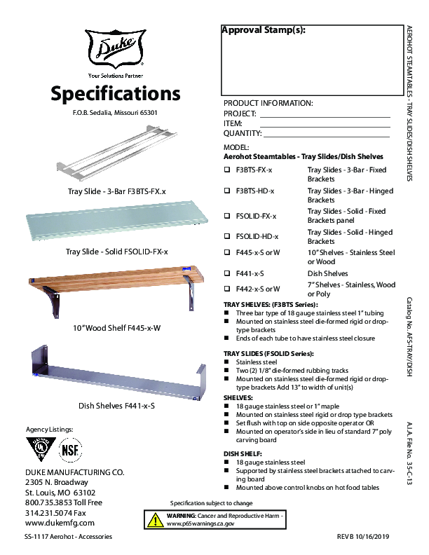 Cutsheet