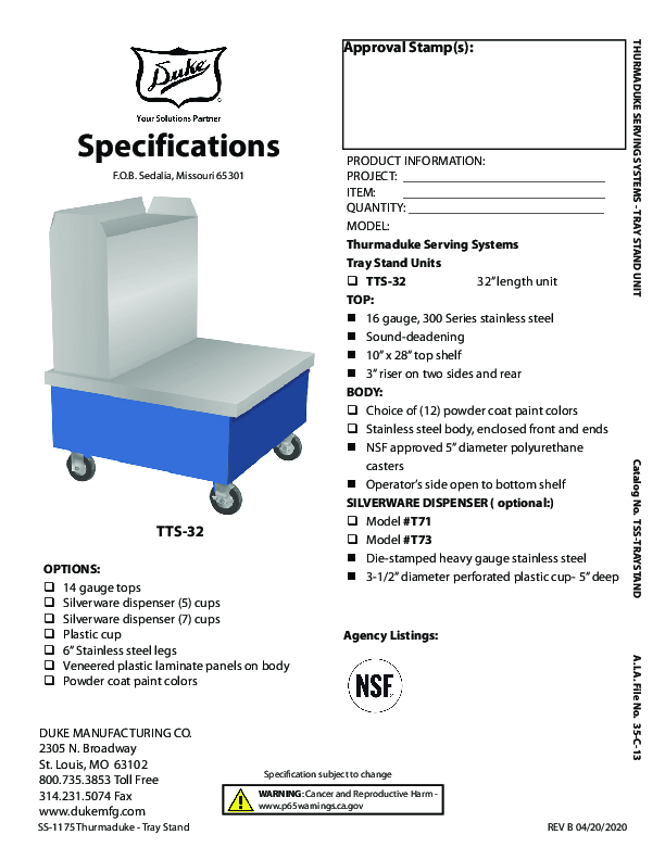 Cutsheet