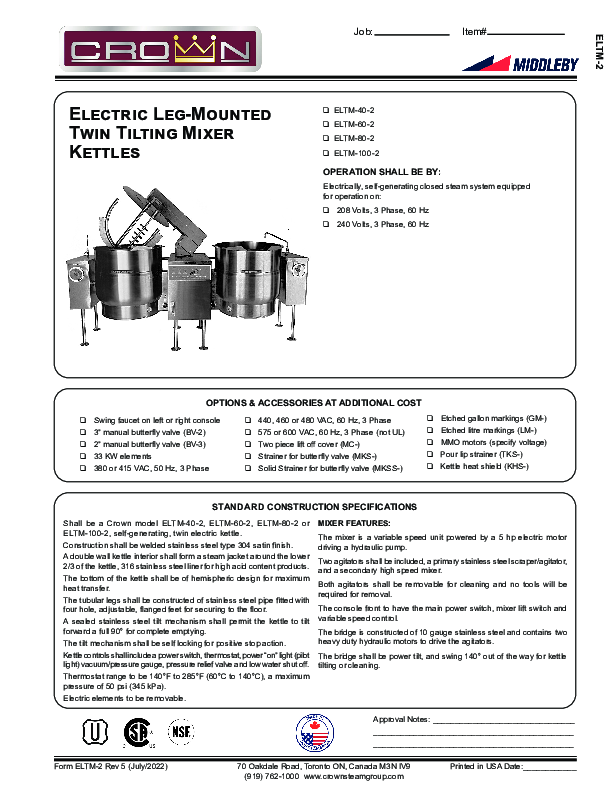 Cutsheet