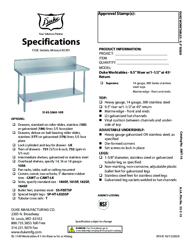 Cutsheet