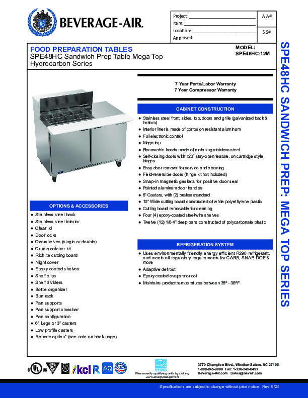 Cutsheet