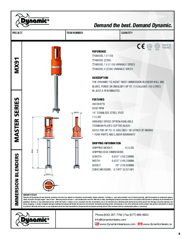 Cutsheet