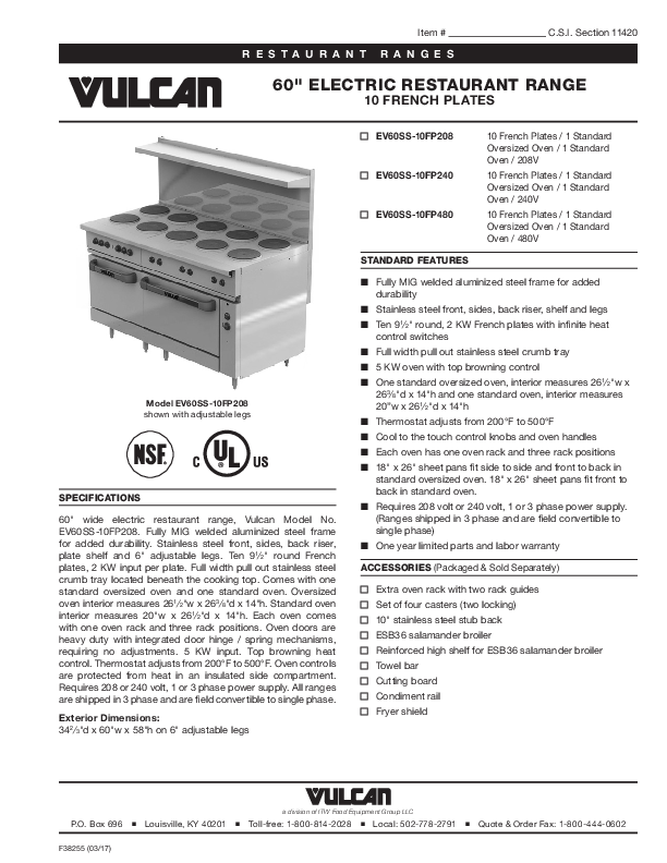 Cutsheet